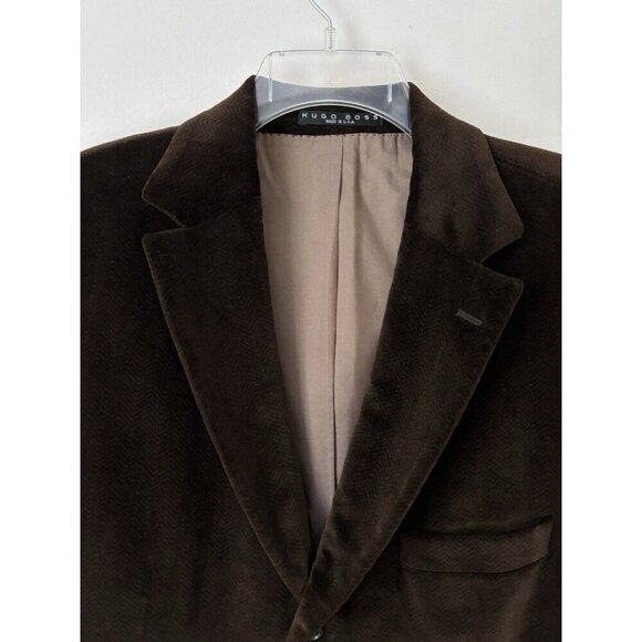 Hugo Boss Mens Blazer Sport Coat 3 Button Casual Jacket Size 46R plushy‎ Velvet - Picture 1 of 8